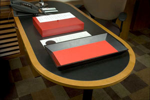 Leather-lined Tray. Photo: Peter Beck